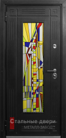 Стальная дверь Дверь с витражом №27 с отделкой МДФ ПВХ