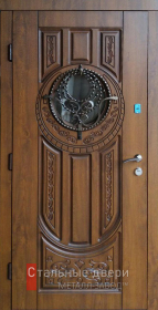 Стальная дверь Дверь с стеклом №3 с отделкой МДФ ПВХ